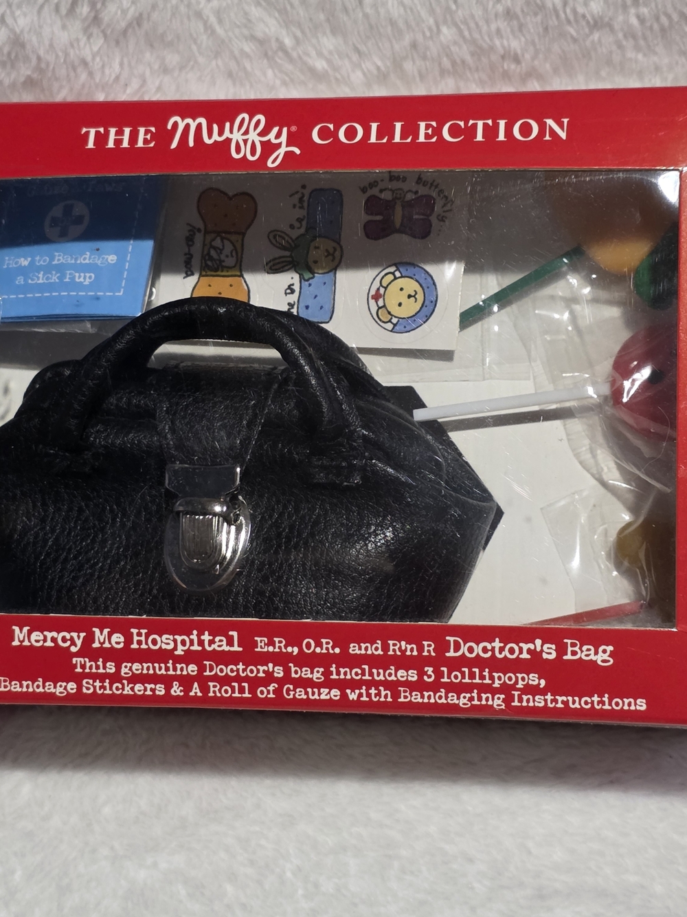 Vintage Muffy VanderBear "Mercy Me Hospital" Doctor's Bag & Accessories Set NIB